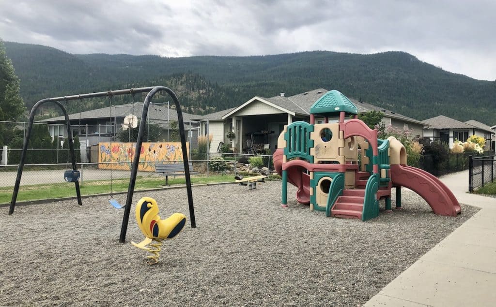 Playground Equipment at Lions Park by Golf Course in Armstrong, BC 